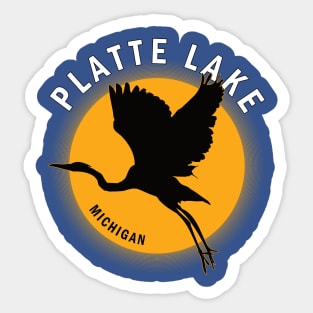 Platte Lake in Michigan Heron Sunrise Sticker